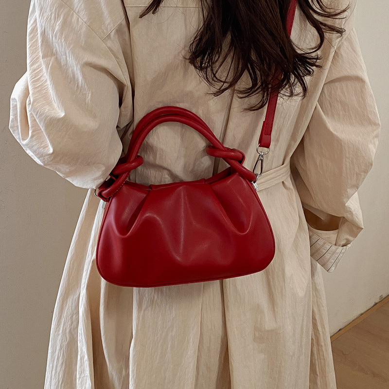Sac bandoulière femme plissé minimaliste - coloris rouge
