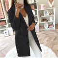 Manteau long en laine femme col officier - vue 9