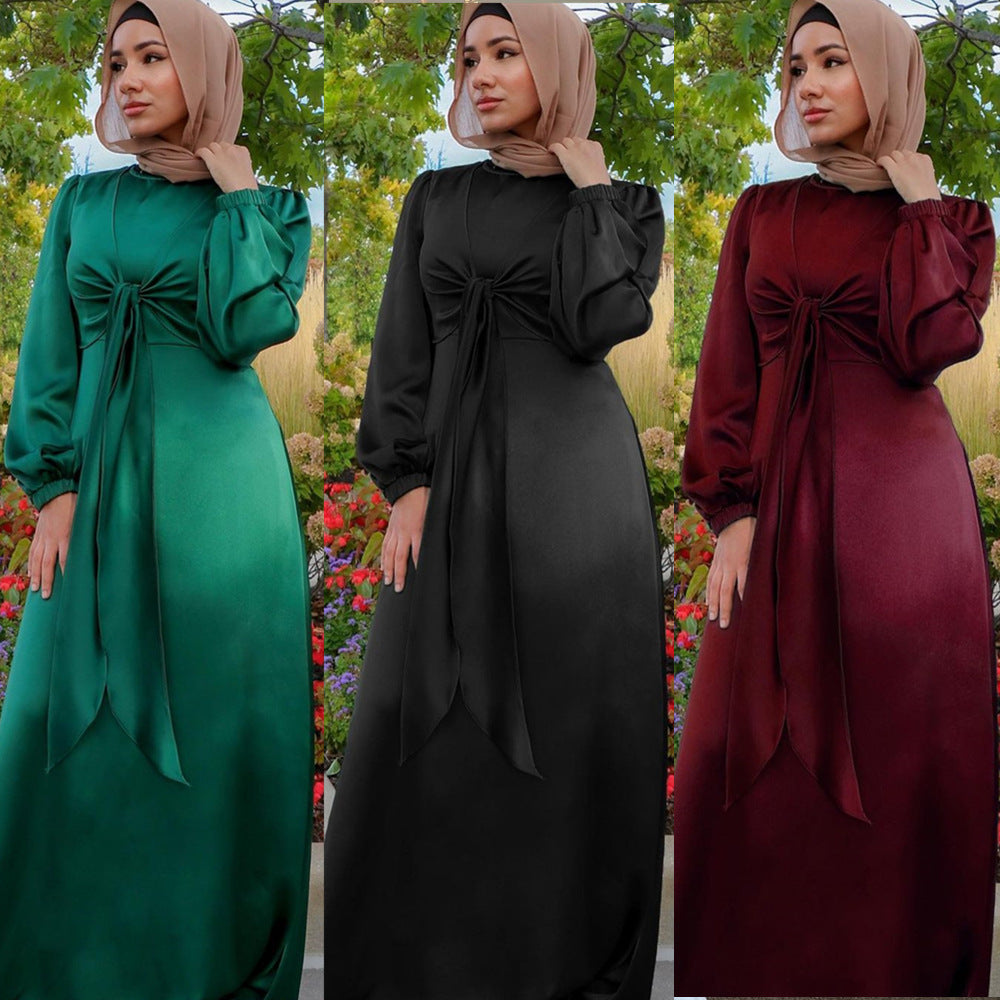 Robe kaftan satin femme - vue 1