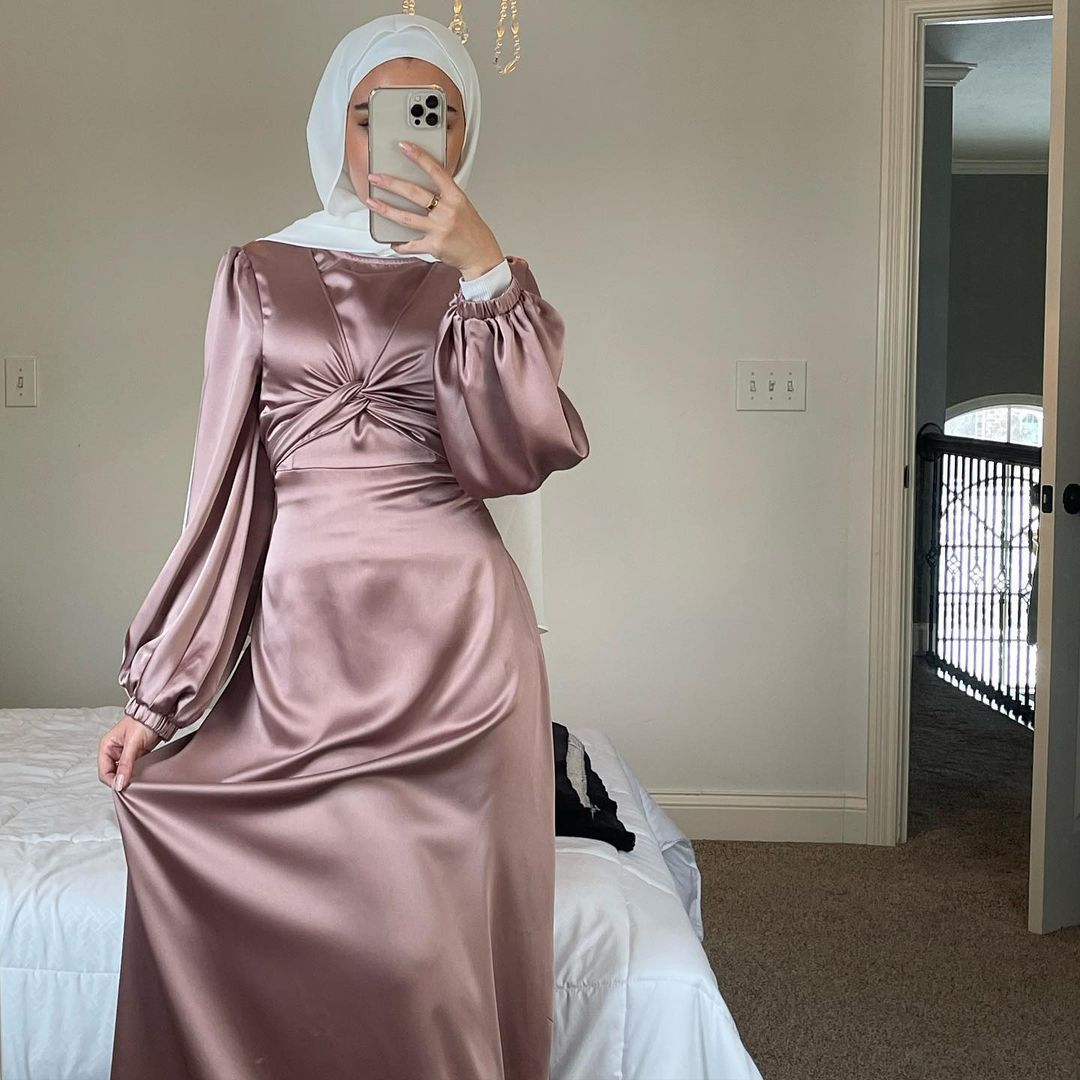 Robe kaftan satin femme - vue 8