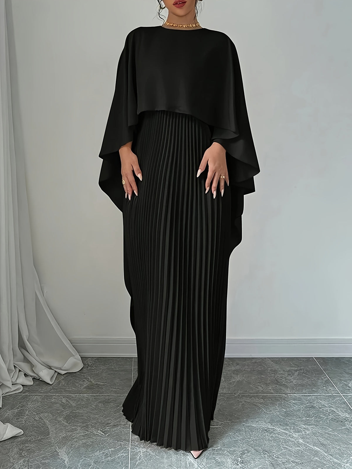 Robe femme ample manches chauve-souris - noir