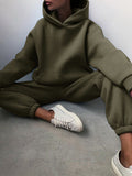 Ensemble jogging sweat à capuche femme - coloris bleu