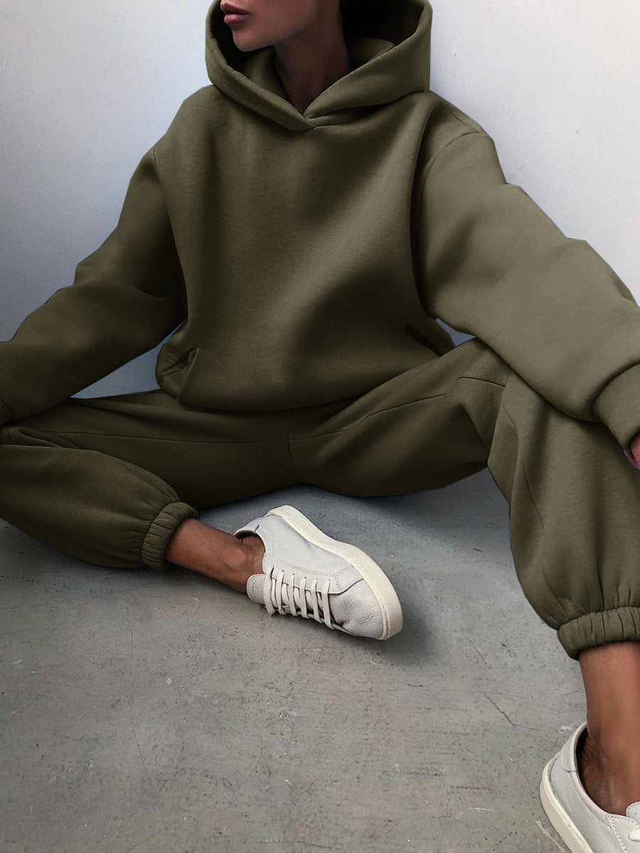 Ensemble jogging sweat à capuche femme - coloris bleu