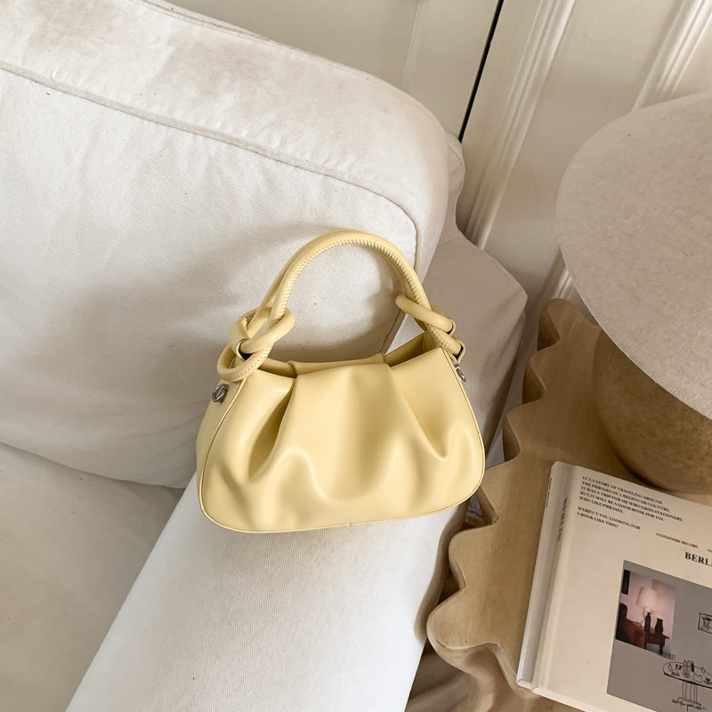 Sac bandoulière femme plissé minimaliste - coloris jaune