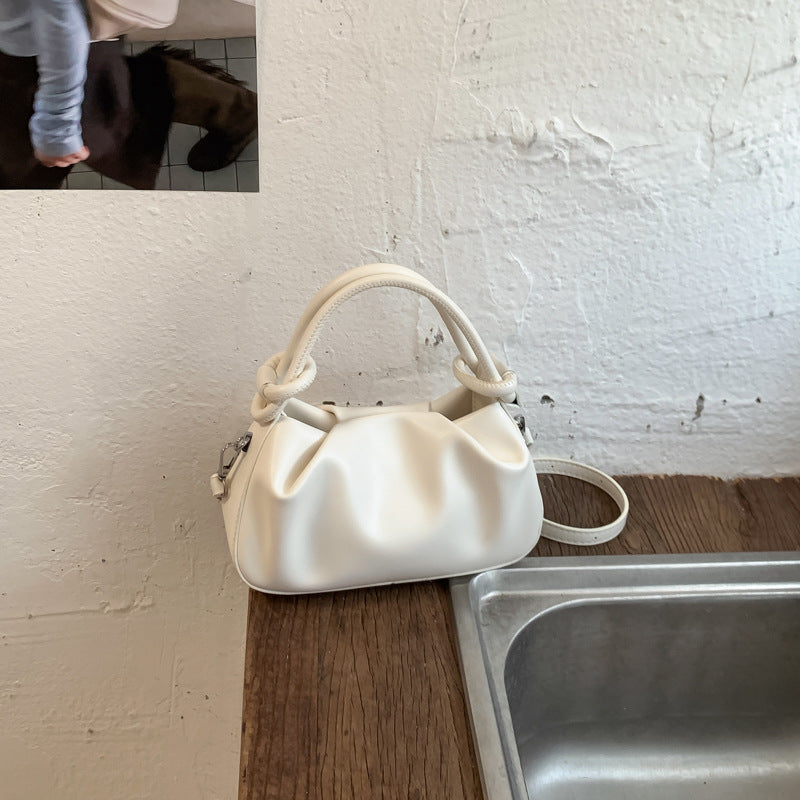 Sac bandoulière femme plissé minimaliste - détail plis