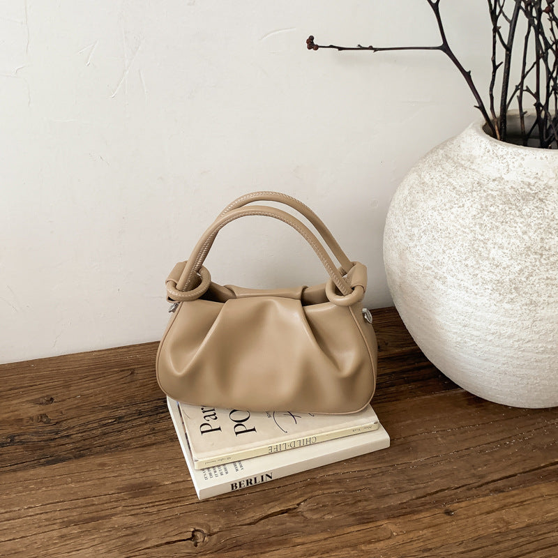 Sac bandoulière femme plissé minimaliste - porté épaule