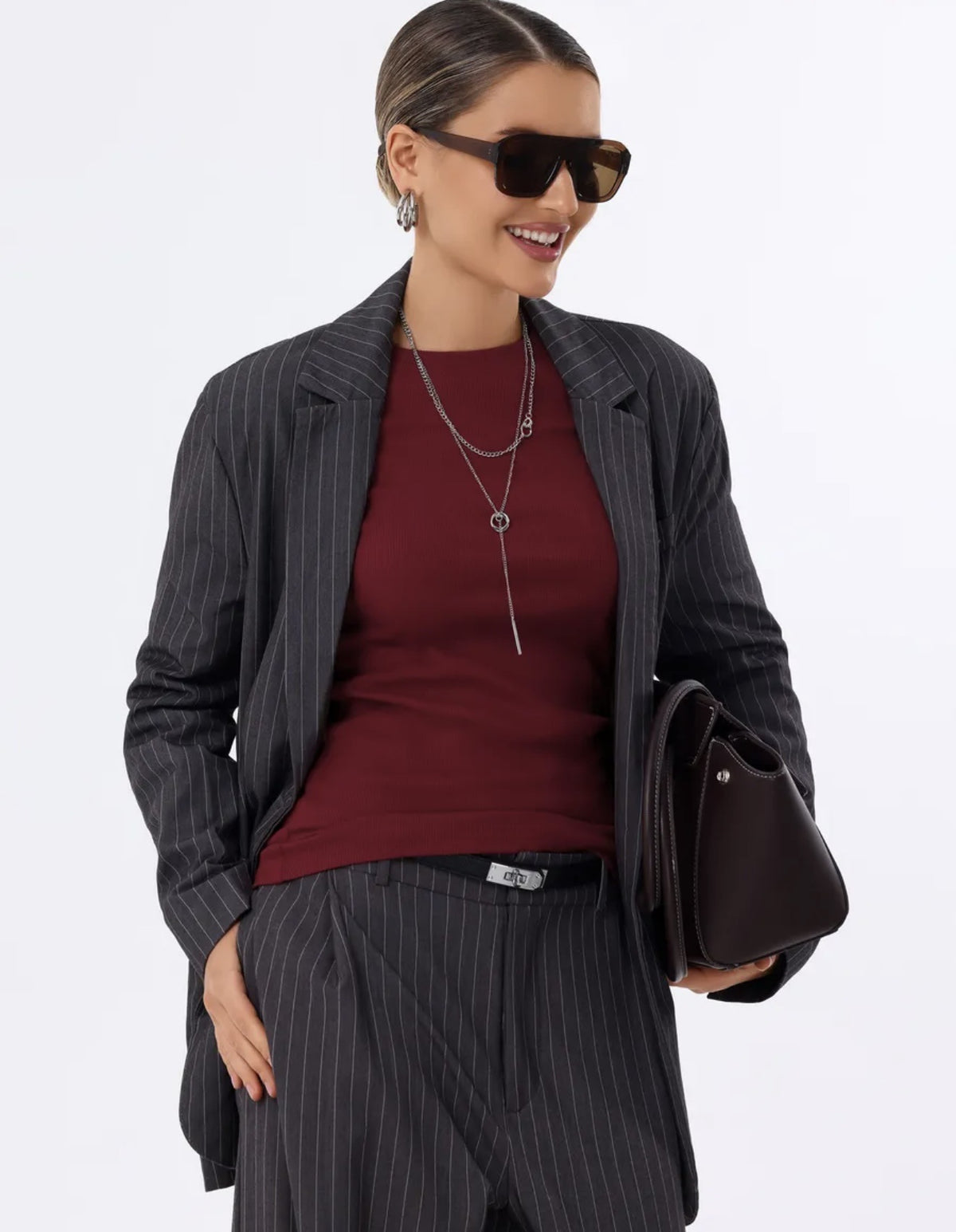 Pull femme col rond en maille côtelée - vue 6