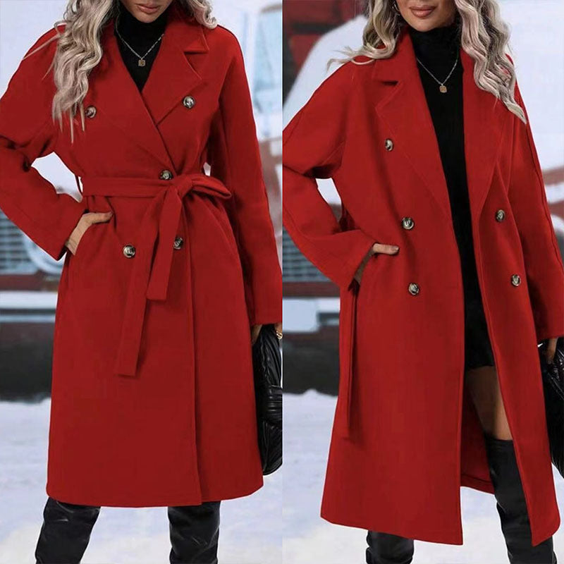Trench long femme croisé ceinturé - guide des tailles