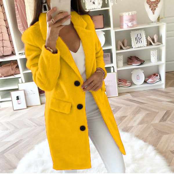 Manteau long en laine femme col officier - vue 5