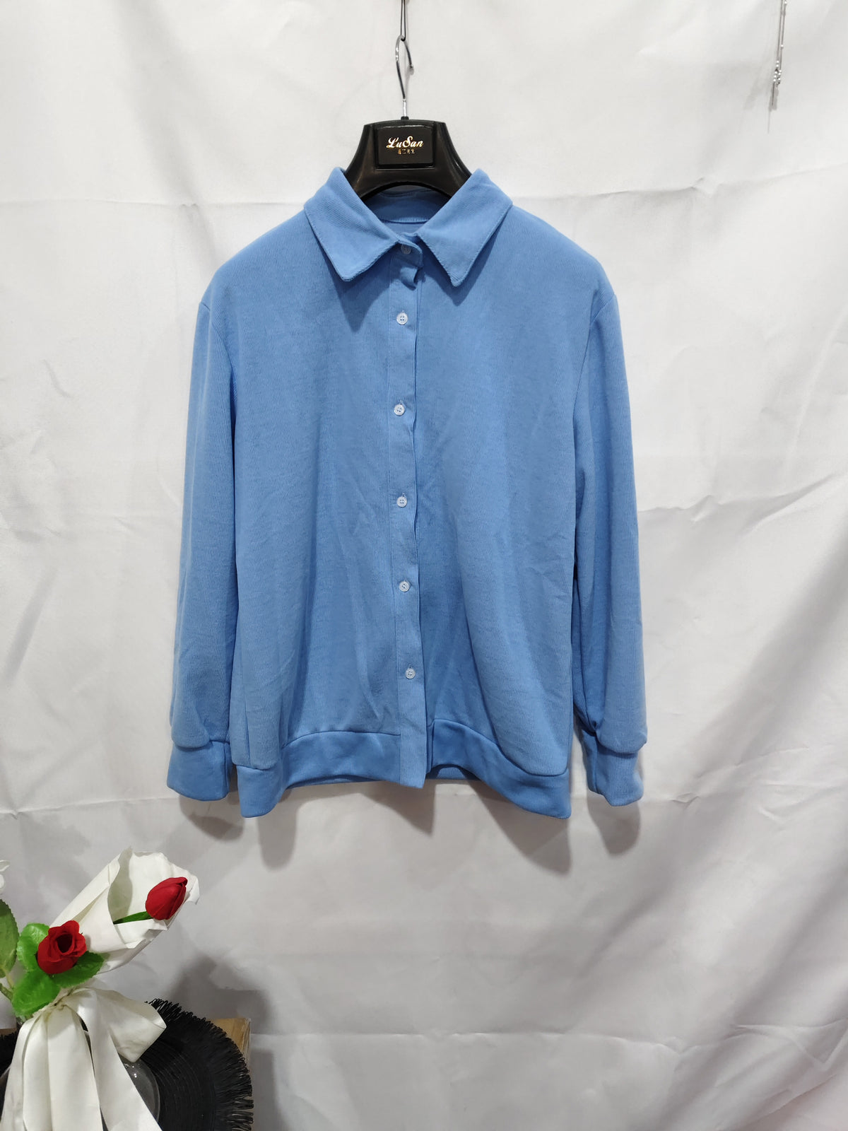 Pull femme col chemisier boutonné en maille - vue 2