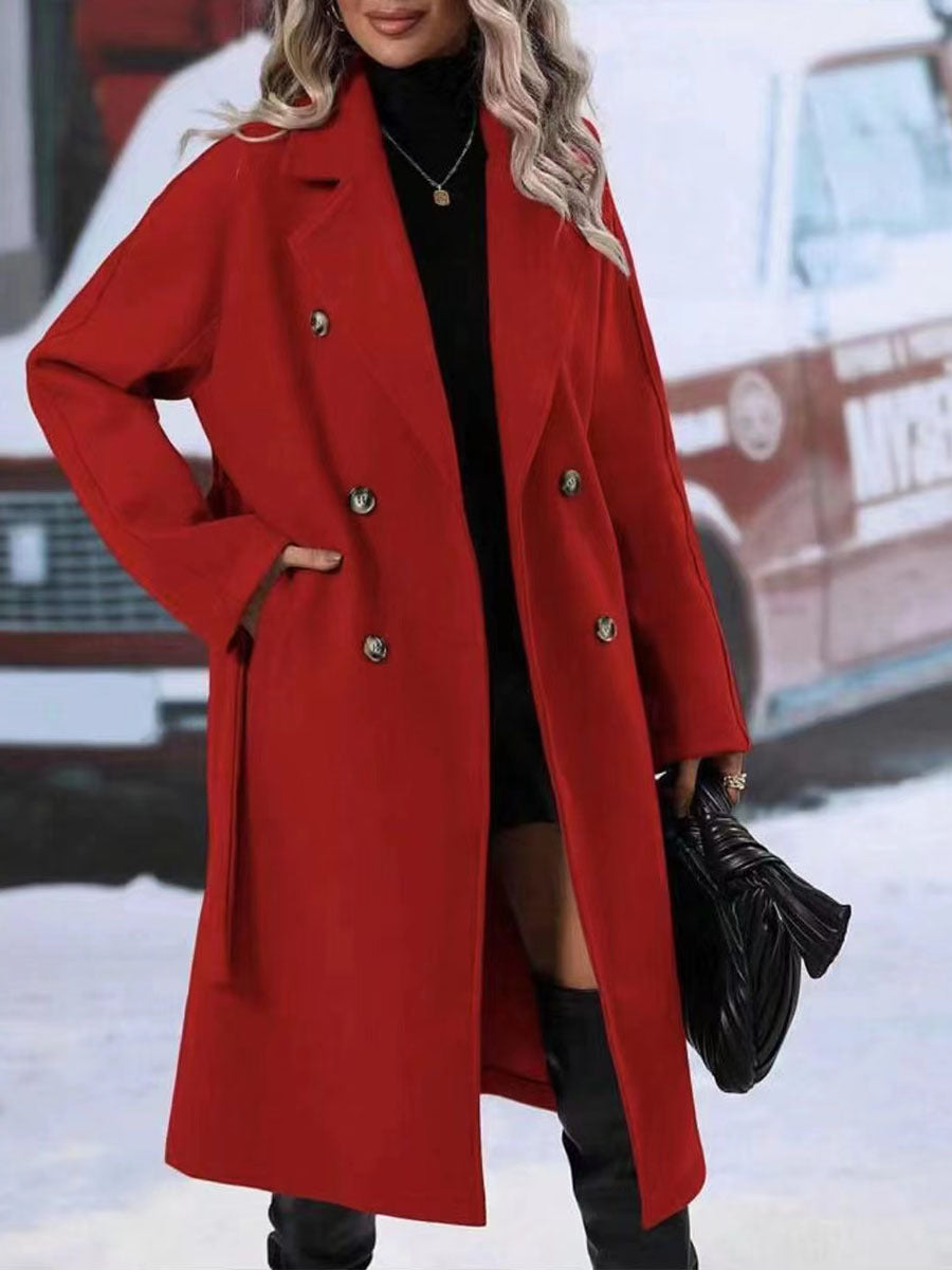 Trench long femme croisé ceinturé - coloris noir 2