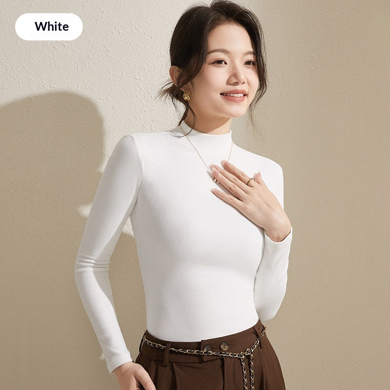 Haut femme col montant en maille fine - vue 6