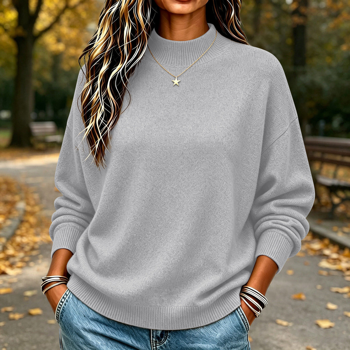 Top femme col montant basique - vue 4