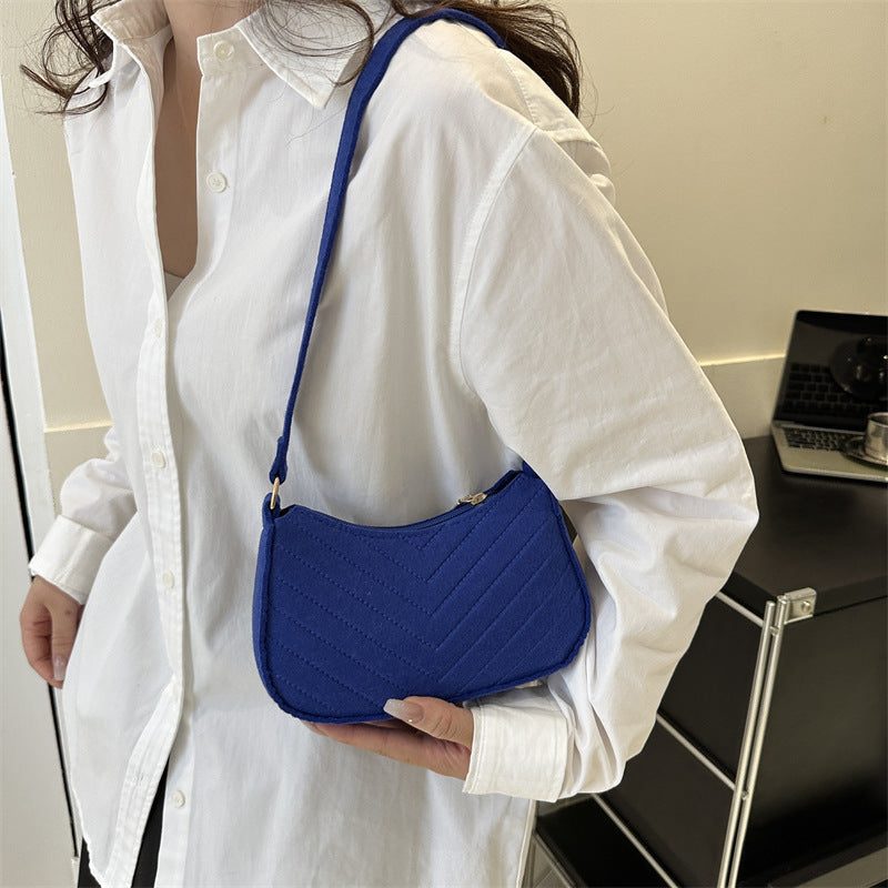 Sac bandoulière femme en feutre vintage - coloris gris