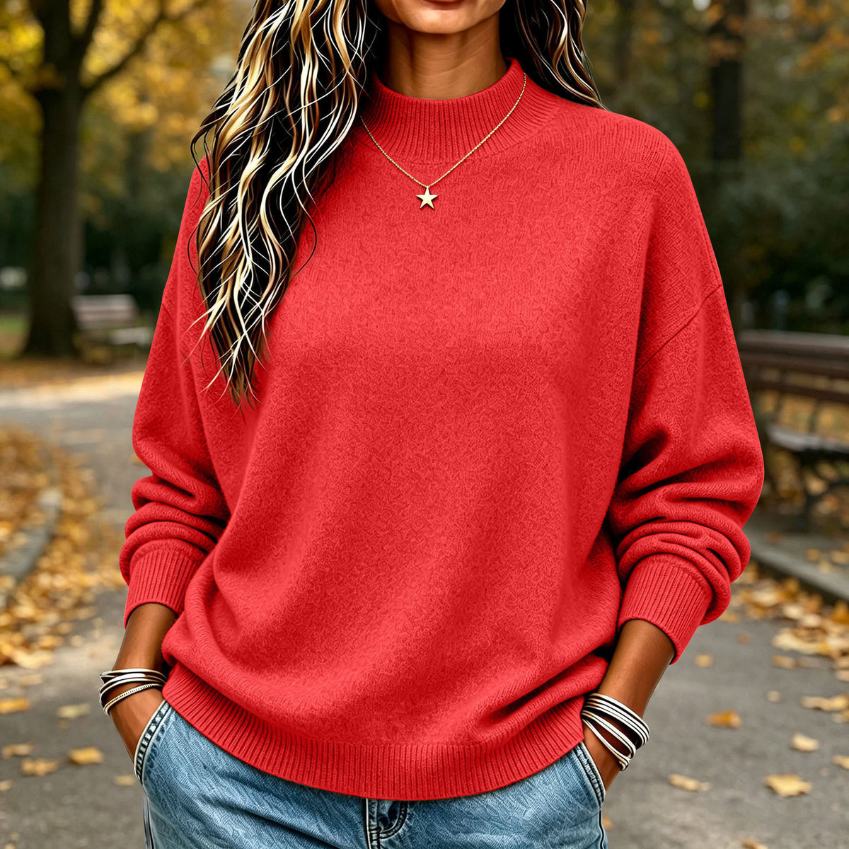 Top femme col montant basique - vue 8