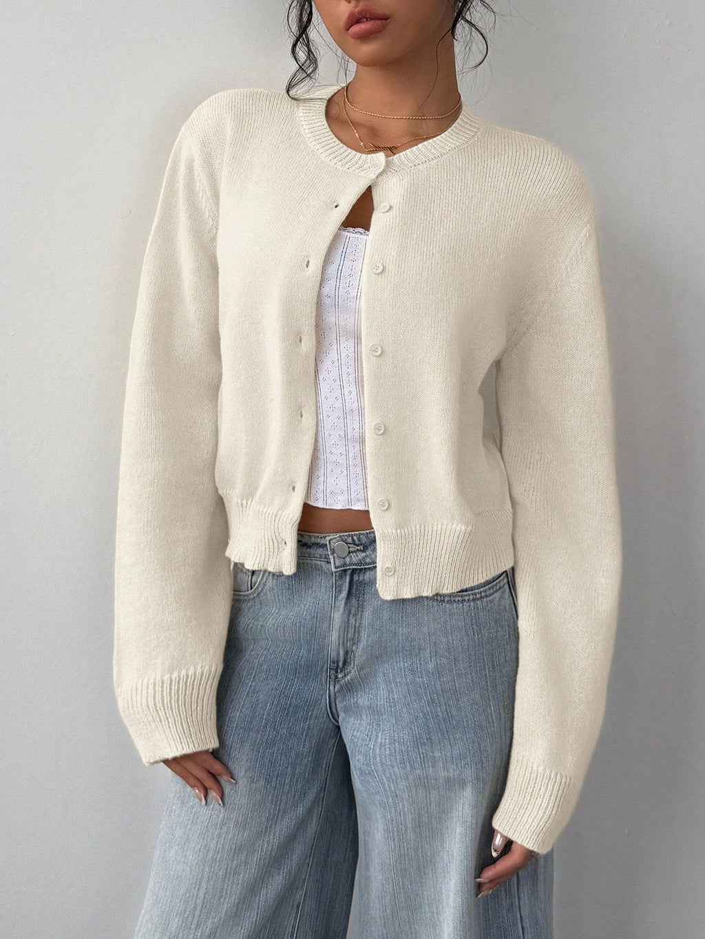Cardigan femme maille cintré - coloris gris clair