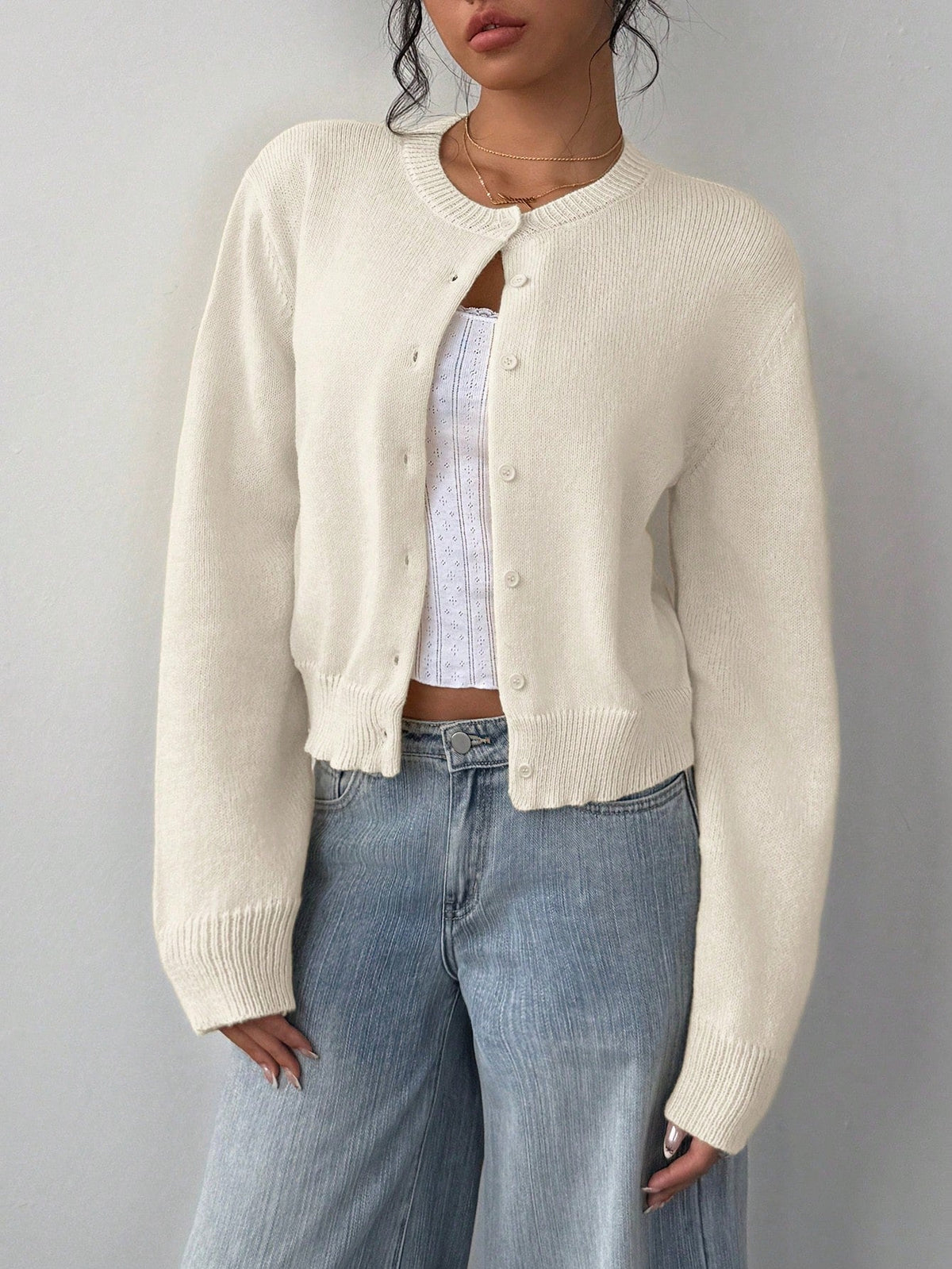 Cardigan femme maille cintré - coloris gris clair