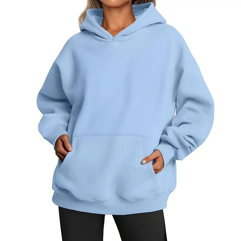 Sweat à capuche femme ample uni streetwear