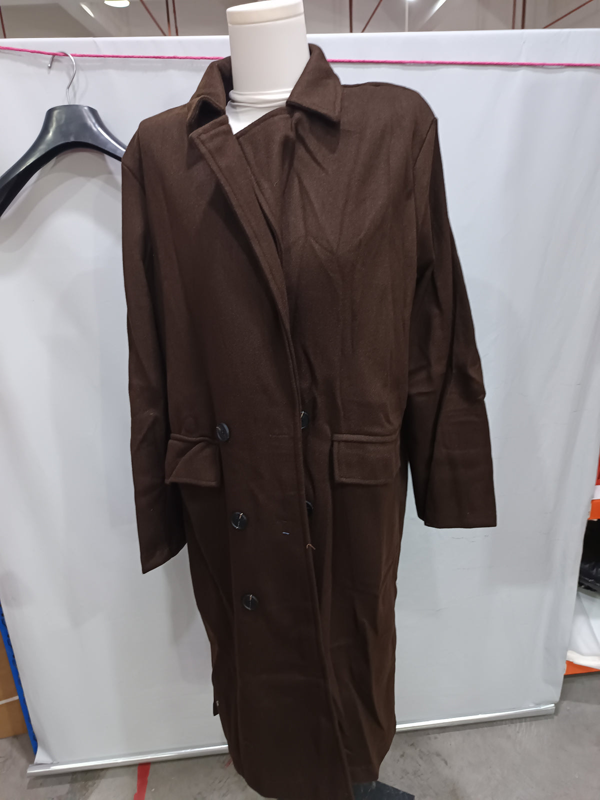 Manteau femme long croisé à ceinture