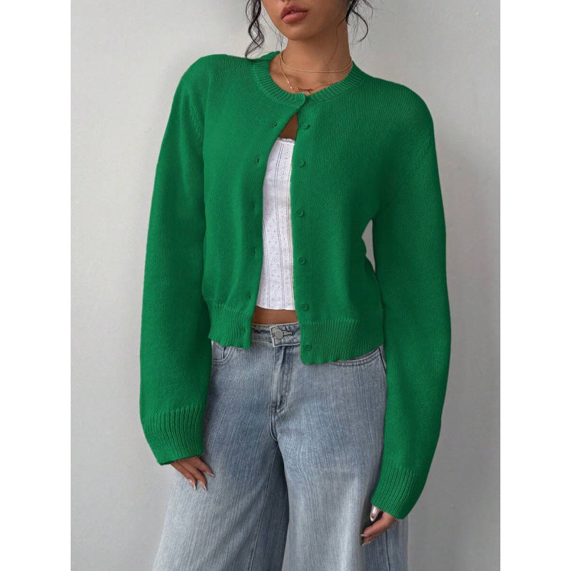 Cardigan femme maille cintré - détail col rond