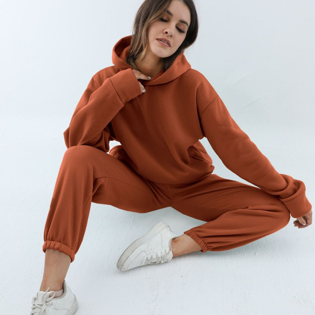 Ensemble jogging sweat à capuche femme - coloris vert