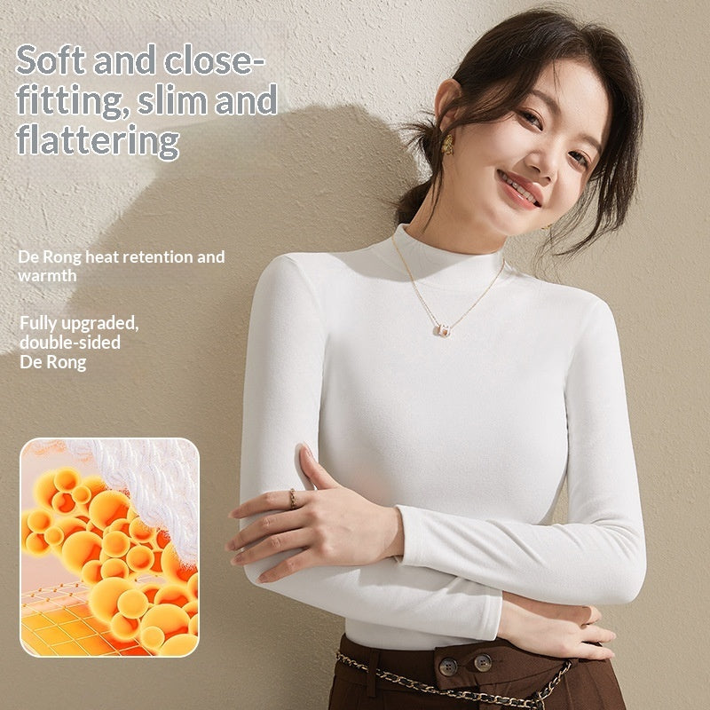 Haut femme col montant en maille fine - vue 7