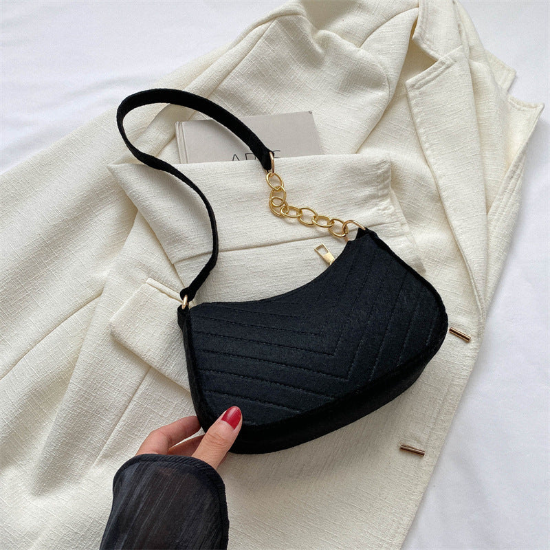 Sac bandoulière femme en feutre vintage - coloris vert sapin