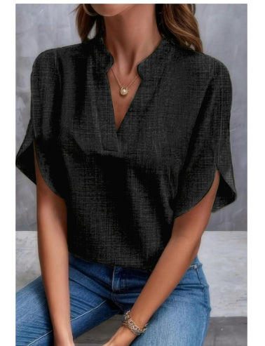 Chemisier femme col V en mousseline - coloris 2