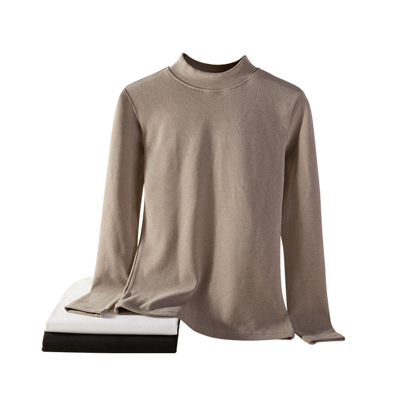 Haut femme col montant en maille fine - vue 4