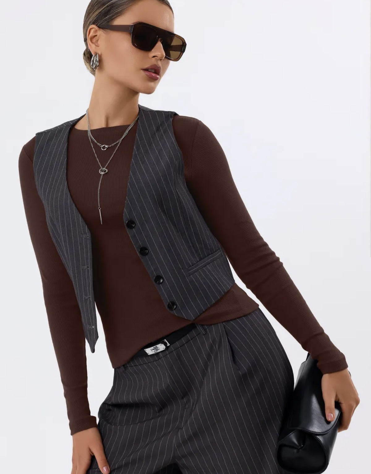Pull femme col rond en maille côtelée - vue 2